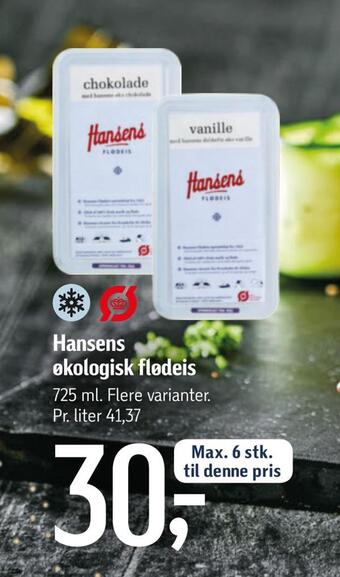Føtex Hansens økologisk flødeis tilbud