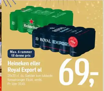 Føtex Heineken eller royal export øl tilbud