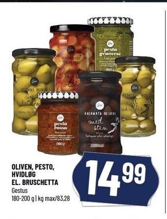 Løvbjerg Oliven, pesto, hvidløg el. bruschetta tilbud