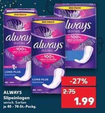 Kaufland Always Slipeinlagen tilbud
