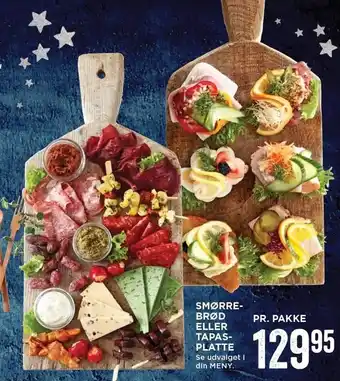 MENY Smørrebrød eller tapasplastte tilbud