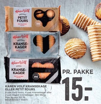 MENY Karen volf kransekage eller petit fours tilbud
