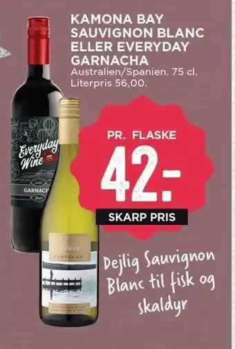 MENY Kamona bay sauvignon blanc el. everyday garnacha tilbud