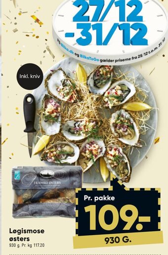 Bilka Løgismose østers tilbud