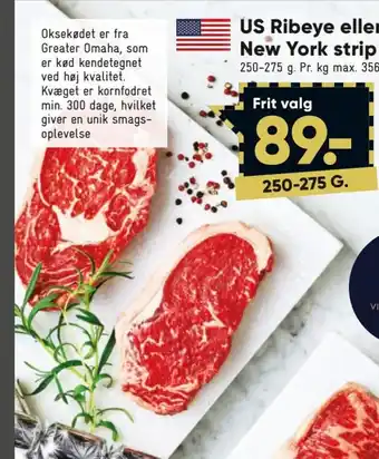 Bilka US Ribeye eller New York Strip tilbud