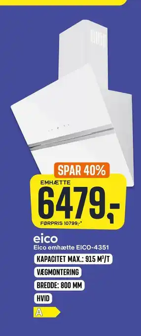 Skousen Eico emhætte eico-4351 tilbud