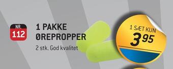 1 pakke ørepropper
