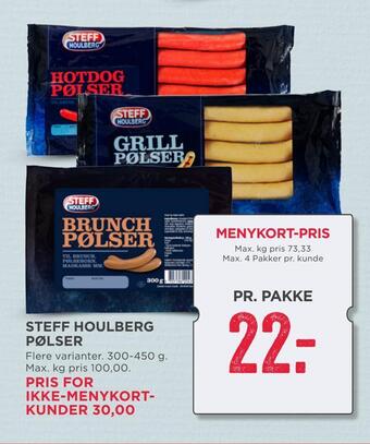 MENY Steff houlberg pølser tilbud