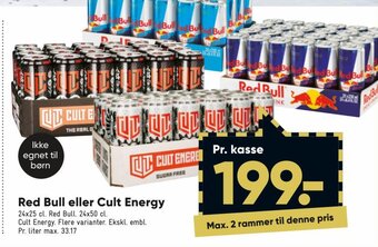 Bilka Red Bull eller Cult Energy tilbud