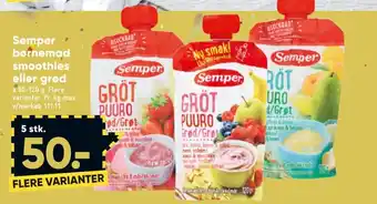 Bilka Semper Børnemad smoothies eller grød tilbud