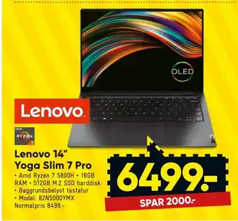 Bilka Lenovo 14" Yoga Slim 7 Pro tilbud