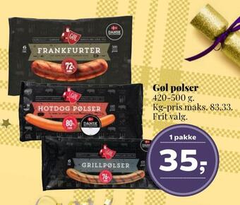 Dagli'Brugsen Gøl pølser tilbud
