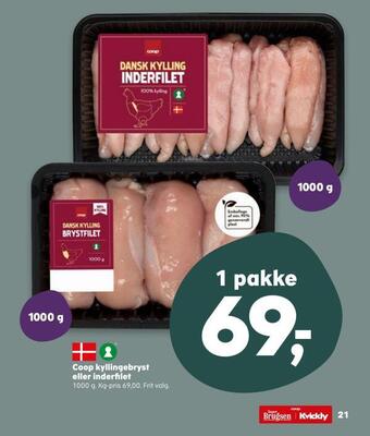 Kvickly Coop kyllingebryst eller inderfilet tilbud