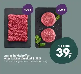 Kvickly Angus hakkebøffer eller hakket oksekød 8-12% tilbud