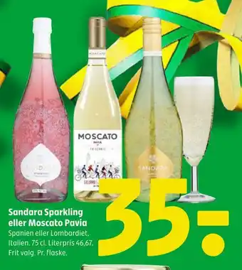 Coop 365 Sandara sparkling eller moscato pavia tilbud