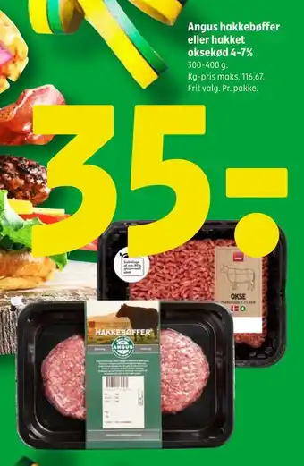 Coop 365 Angus hakkebøffer eller hakket oksekød 4-7% tilbud