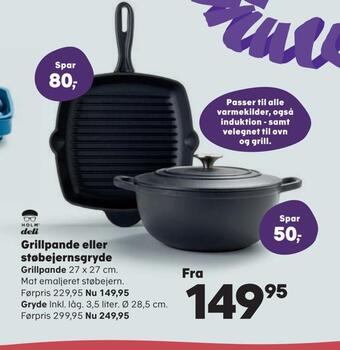Kvickly Grillpande eller støbejernsgryde tilbud