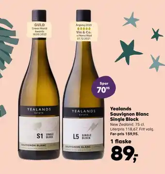 SuperBrugsen Yealands sauvignon blanc single block tilbud