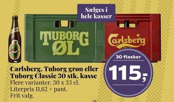 Dagli'Brugsen Carlsberg, tuborg grøn eller tuborg classic 30 stk. kasse tilbud
