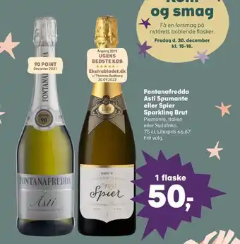 Kvickly Fontanafredda asti spumante eller spier sparkling brut tilbud