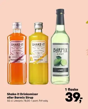 Kvickly Shake-it drinksmixer eller barmix sirup tilbud
