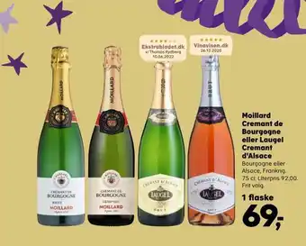 Kvickly Moillard cremant de bourgogne eller laugel cremant d'alsace tilbud