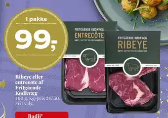 Dagli'Brugsen Ribeye eller entrecote af fritgående kødkvæg tilbud
