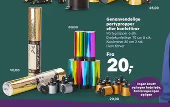Genanvendelige partypropper eller konfettirør