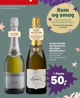 SuperBrugsen Fontanafredda asti spumante eller spier sparkling brut tilbud