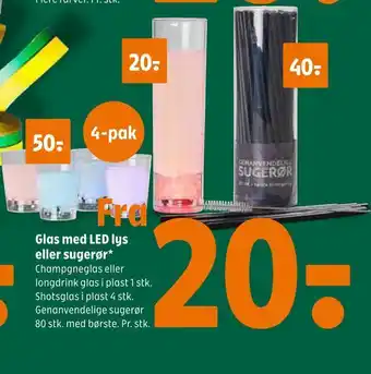 Coop 365 Glas med led lys eller sugerør tilbud