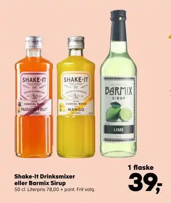 SuperBrugsen Shake-it drinksmixer eller barmix sirup tilbud
