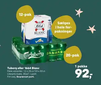 Kvickly Tuborg eller 1664 blanc tilbud
