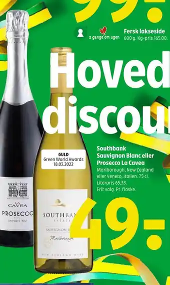 Coop 365 Southbank sauvignon blanc eller prosecco la cavea tilbud