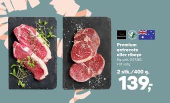 SuperBrugsen Premium entrecote eller ribeye tilbud