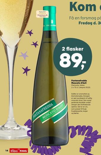 Kvickly Fontanafredda moscato d'asti tilbud