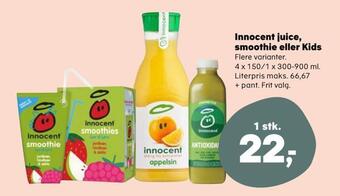 Kvickly Innocent juice, smoothie eller kids tilbud