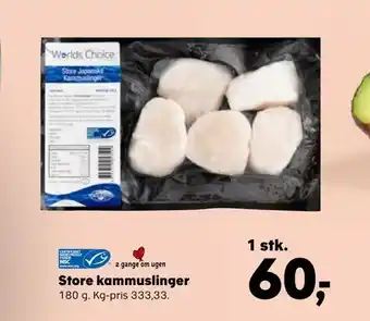 Kvickly Store kammuslinger tilbud