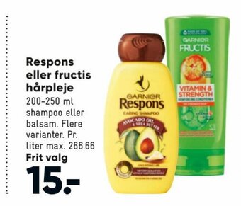 Bilka Respons eller fructis hårpleje tilbud