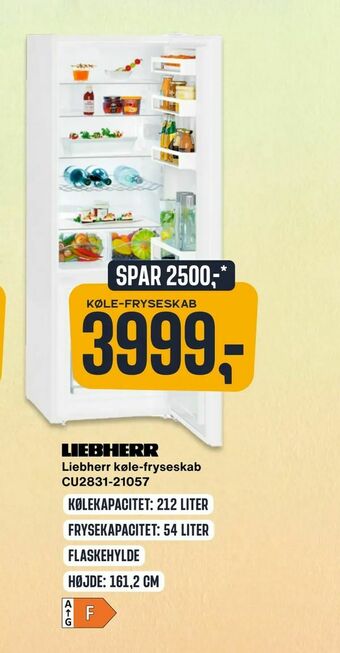 Skousen Liebherr køle-fryseskab CU2831-21057 tilbud
