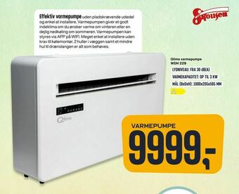 Skousen Qlima varmepumpe WDH 229 tilbud