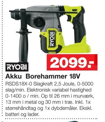 Bauhaus Akku borehammer 18v tilbud