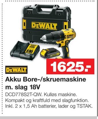 Bauhaus Akku bore-/skruemaskine m. slag 18v tilbud