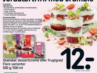 REMA 1000 Skælskør dessertcreme eller frugtgrød tilbud