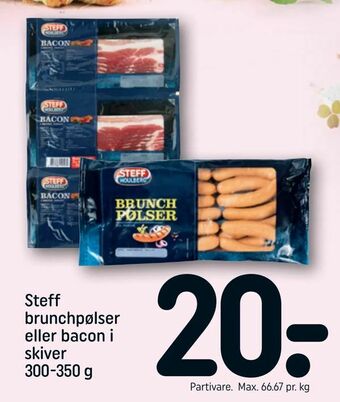 Steff brunchpølser eller bacon i skiver