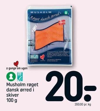 REMA 1000 Musholm røget dansk ørred i skiver tilbud