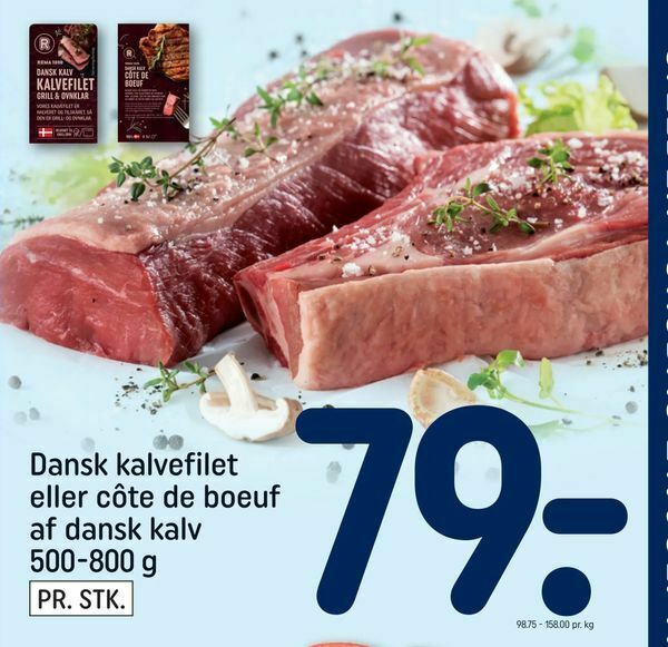 Dansk kalvefilet eller côte de boeuf af dansk kalv tilbud hos Rema 1000