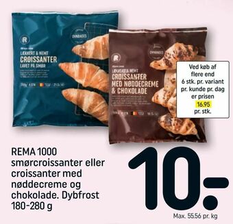 REMA 1000 REMA 1000 smørcroissanter eller croissanter med nøddecreme og chokolade tilbud
