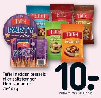 REMA 1000 Taffel nødder, pretzels eller saltstænger tilbud