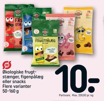 REMA 1000 Økologiske frugtstænger, figenpålæg eller snacks tilbud