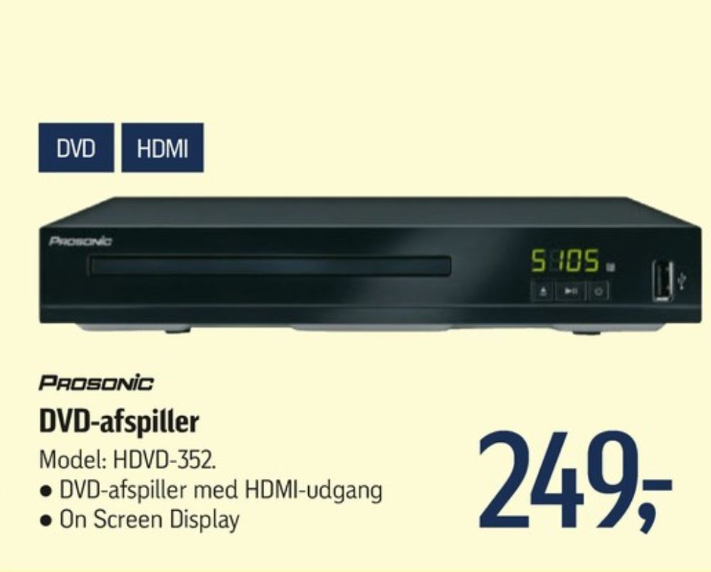 Prosonic dvdafspiller tilbud hos Føtex
